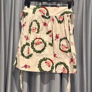Vintage 1950s Santa Apron with pocket and candy canes
